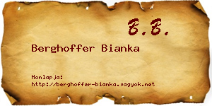 Berghoffer Bianka névjegykártya